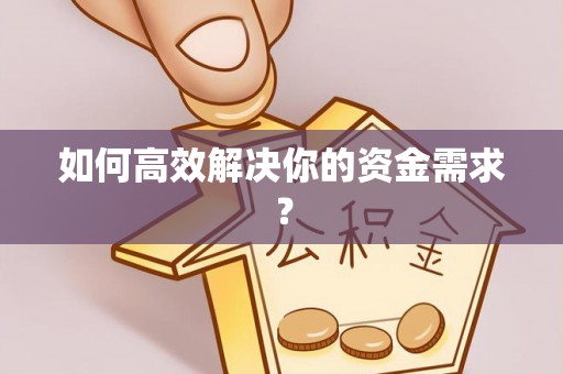 沙洋如何高效解决你的资金需求？
