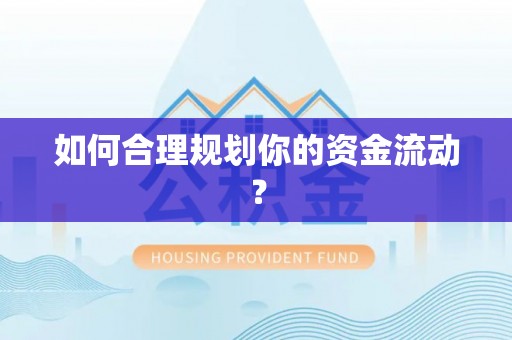 沙洋如何合理规划你的资金流动？