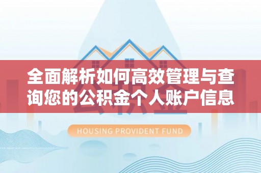 沙洋全面解析如何高效管理与查询您的公积金个人账户信息