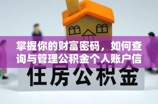 沙洋掌握你的财富密码，如何查询与管理公积金个人账户信息