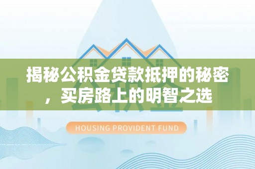 沙洋揭秘公积金贷款抵押的秘密，买房路上的明智之选