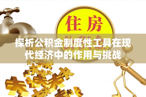 沙洋探析公积金制度性工具在现代经济中的作用与挑战