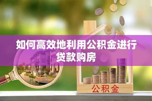 沙洋如何高效地利用公积金进行贷款购房